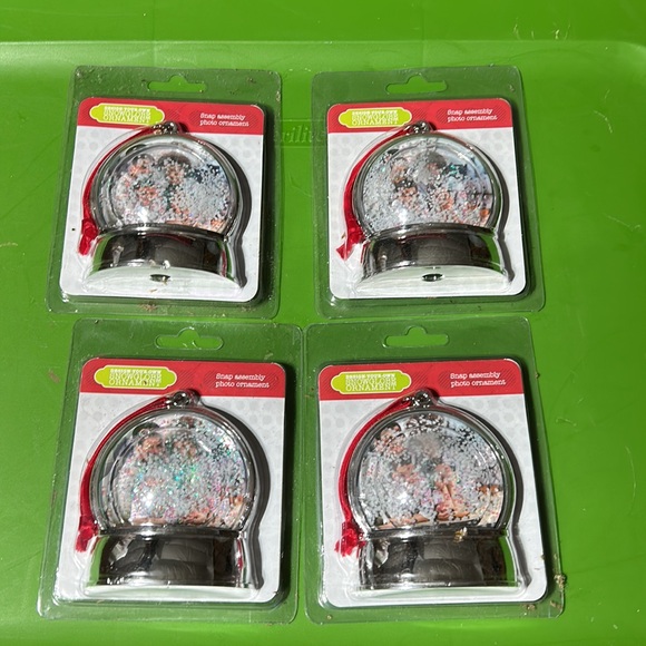 4 Snow Globe Photo Ornaments - Picture 2 of 3